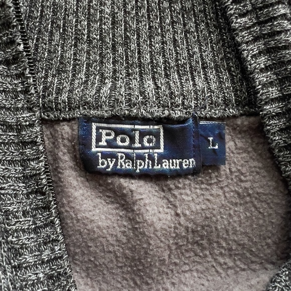 Polo Ralph Lauren Fleece Lined 1/4 Zip Knit Sweater Size Large Heritage - Picture 4 of 11